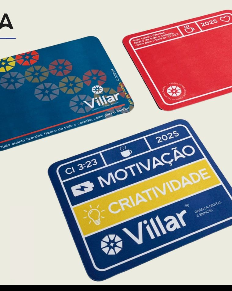 Mouse pads personalizados com a identidade da Villar